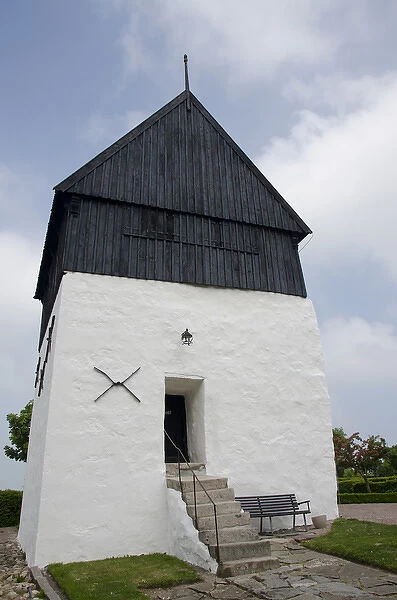 Denmark, Island of Bornholm, Gudhjem. Historic Romanesque Osterlars Church, largest
