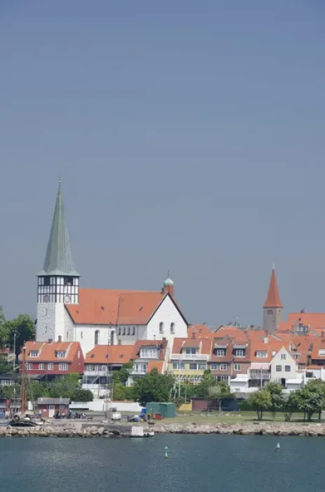 Framed Print : Denmark, Island of Bornholm. Historic city of Ronne. The largest city on the island