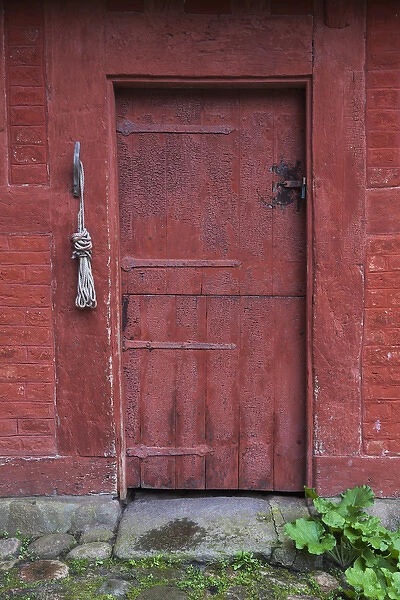 Denmark, Jutland, Aarhus, Den Gamle By, reconstructed Old Town, door