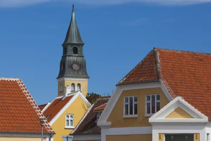 Framed Print : Denmark, Jutland, Skagen, town church Framed Print : Denmark, Jutland, Skagen, town church