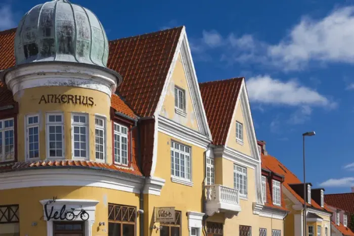 Framed Print : Denmark, Jutland, Skagen, traditional town buildings Framed Print : Denmark, Jutland, Skagen, traditional town buildings