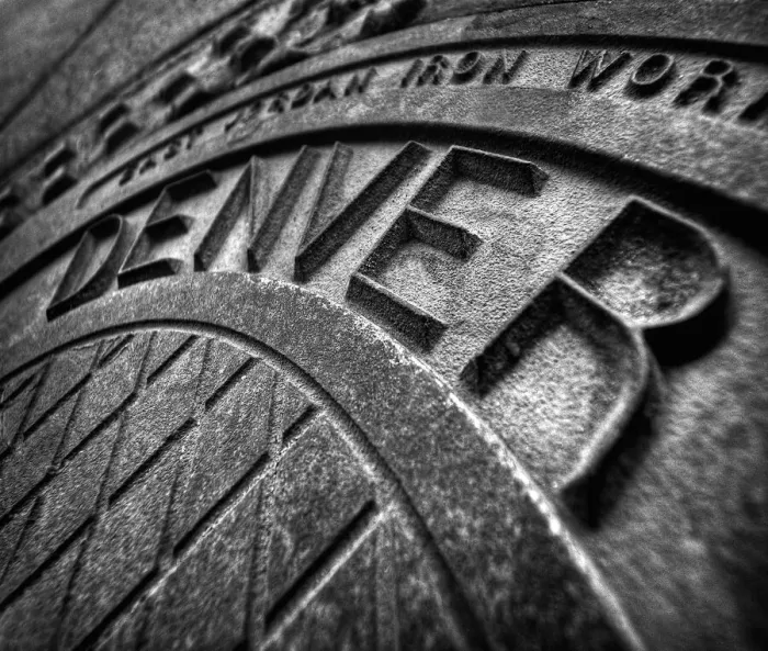 Framed Print : Denver, Colorado manhole cover Framed Print : Denver, Colorado manhole cover