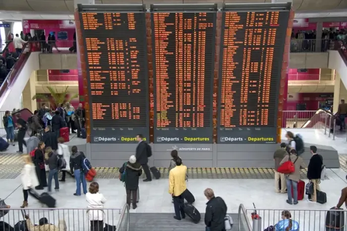 Framed Print : Departure board located in the Paris-Charles de Gaulle Airport, Paris, France Framed Print : Departure board located in the Paris-Charles de Gaulle Airport, Paris, France