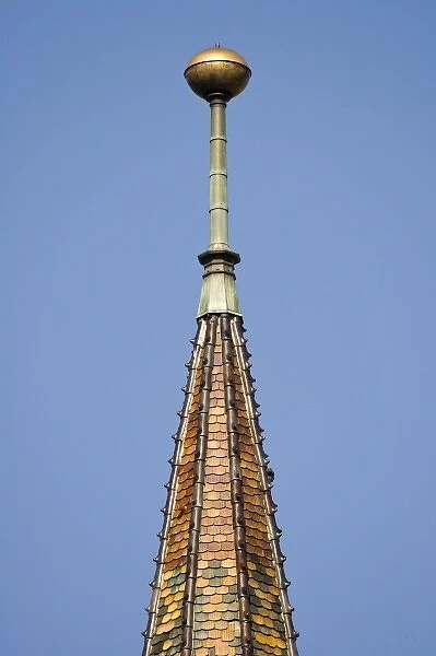 Details of the Cathedral Tower of the Evangelical Church, or Evangelische Stadtpfarrkirche