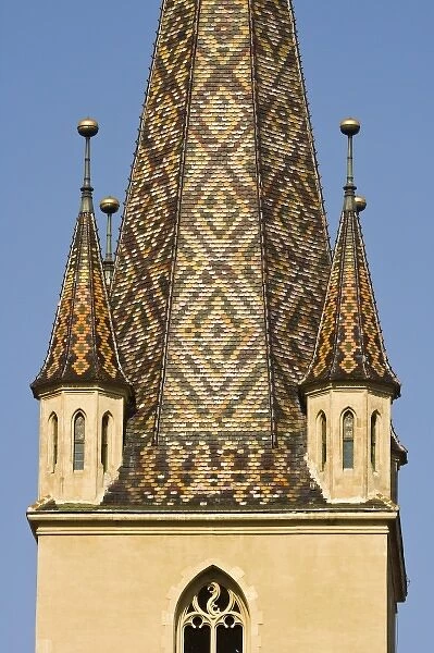 Details of the Cathedral Tower of the Evangelical Church, or Evangelische Stadtpfarrkirche