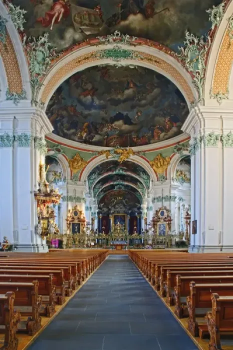 Framed Print : Details of church interior, Switzerland