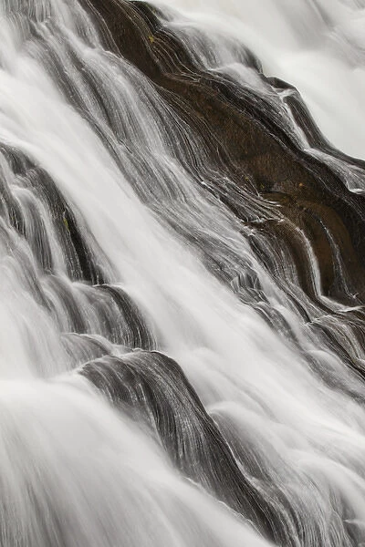 Details of Gibbon Falls, Gibbon River, Yellowstone National Park, Montana  /  Wyoming