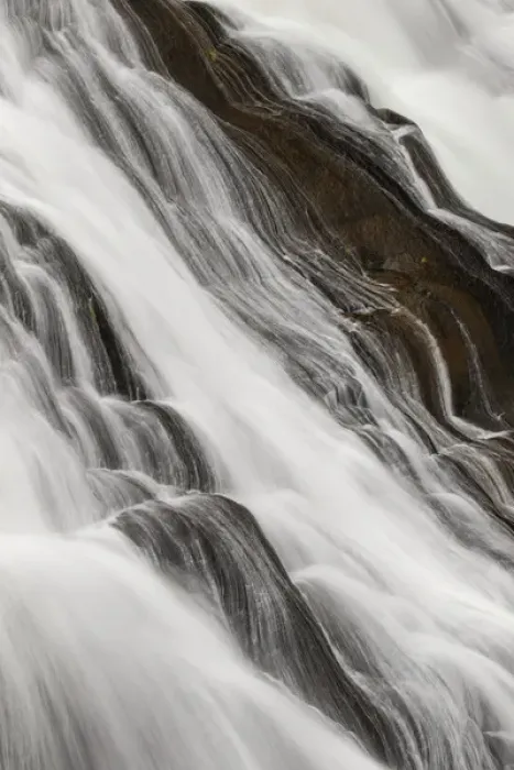 Framed Print : Details of Gibbon Falls, Gibbon River, Yellowstone National Park, Montana  /  Wyoming