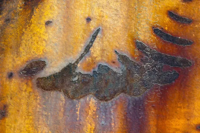 Framed Print : Details of rust and paint on metal Framed Print : Details of rust and paint on metal