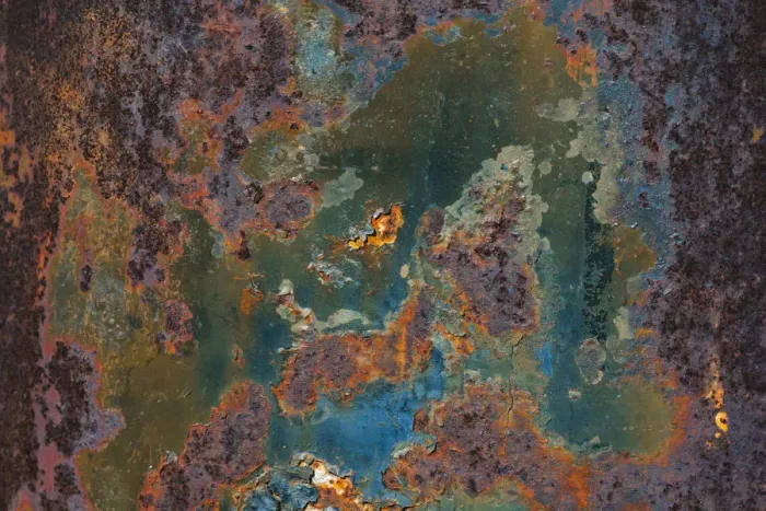 Framed Print : Details of rust and paint on metal Framed Print : Details of rust and paint on metal
