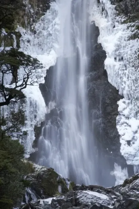 Framed Print : Devils Punchbowl Falls, Frozen in Winter, Arthurs Pass, Canterbury, South Island Framed Print : Devils Punchbowl Falls, Frozen in Winter, Arthurs Pass, Canterbury, South Island