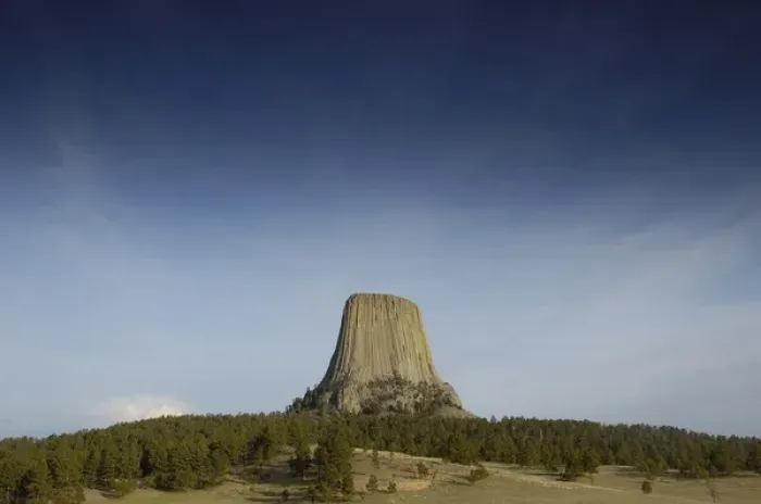 Framed Print : Devils Tower National Monument East Wyoming. USA Devils Tower rises 1267 feet