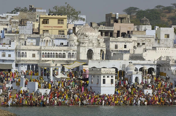 The devout who have come to the Sarovar or Pushkar Lake with its 52 Ghats to bath