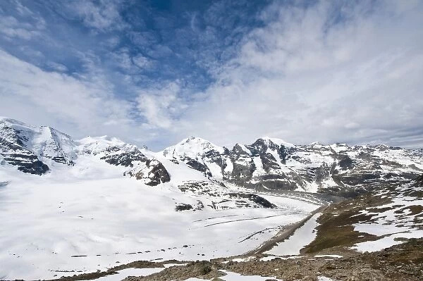 Diavolezza Peak, Switzerland. Piz Palu, Bellavista, Piz Bernina and Piz Morteratsch