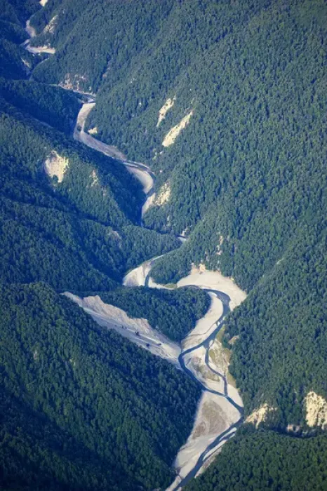 Framed Print : Dingle Burn, near Lake Hawea, South Island, New Zealand - aerial Framed Print : Dingle Burn, near Lake Hawea, South Island, New Zealand - aerial