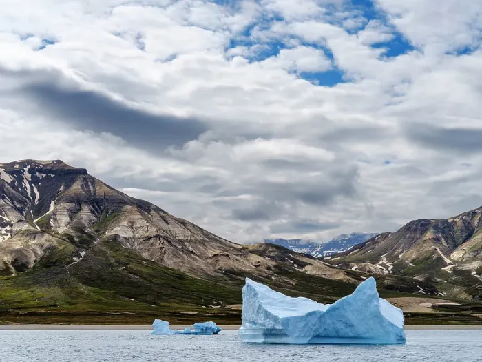 Framed Print : Disko Island seen from Sullorsuaq Strait. Greenland, Danish Territory, Summer