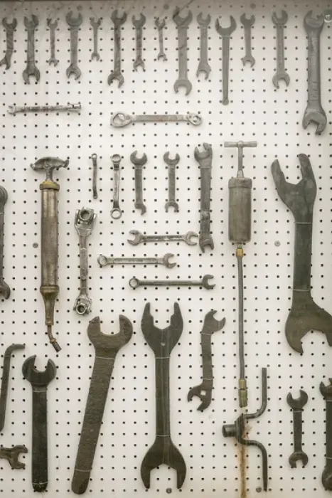 Framed Print : Display of old tools, Joliet, Illinois, USA. Route 66
