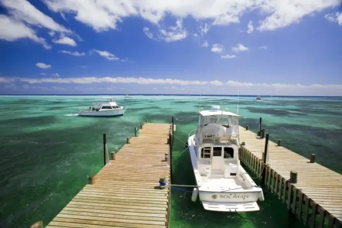 Framed Print : Dive Boats, Little Cayman Beach Club, Little Cayman, Cayman Islands, Caribbean