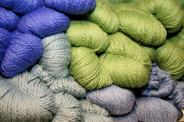 Dixon, New Mexico, United States. Yarn for weaving