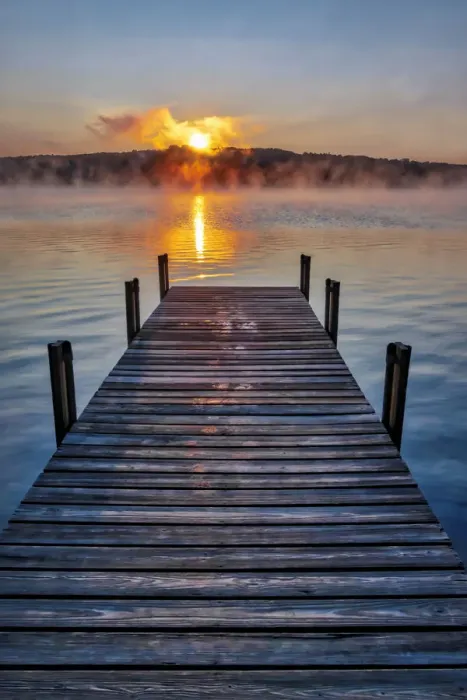 Framed Print : Dock at sunrise Framed Print : Dock at sunrise