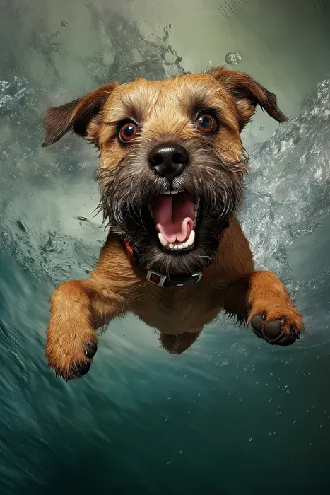 Framed Print : Dog diving into swimming pool. ©Jim Zuckerman / Jaynes Gallery / DanitaDelimont.com (AI) Framed Print : Dog diving into swimming pool. ©Jim Zuckerman / Jaynes Gallery / DanitaDelimont.com (AI)