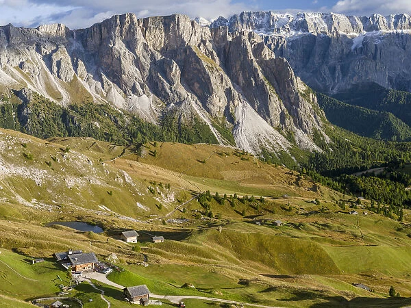 The Dolomites in the valley of Groeden ( Val Gardena, Gheirdeina) in South Tyrol - Alto Adige