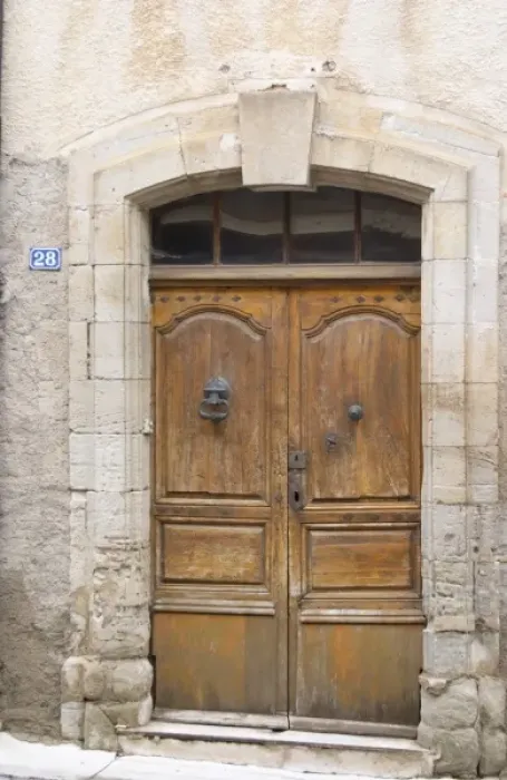 Framed Print : Domaine d Aupilhac. Montpeyroux. Languedoc. A door. The winery building. France Framed Print : Domaine d Aupilhac. Montpeyroux. Languedoc. A door. The winery building. France