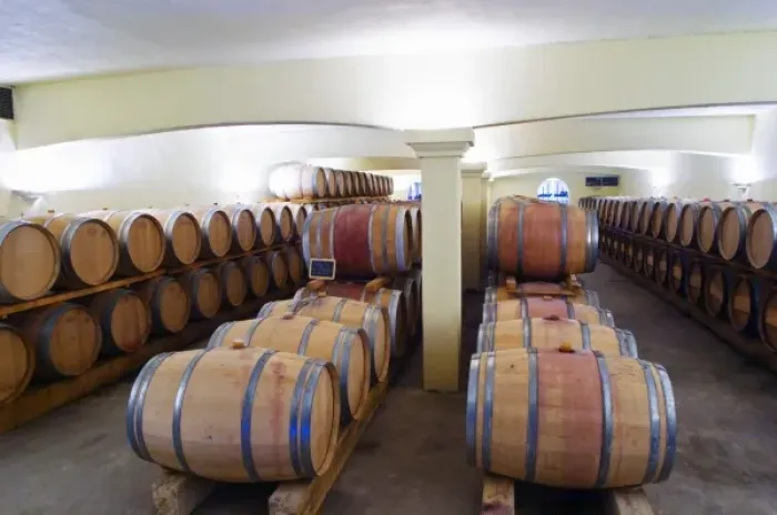 Framed Print : Domaine Haut-Lirou in St Jean de Cuculles. Pic St Loup. Languedoc. Barrel cellar Framed Print : Domaine Haut-Lirou in St Jean de Cuculles. Pic St Loup. Languedoc. Barrel cellar