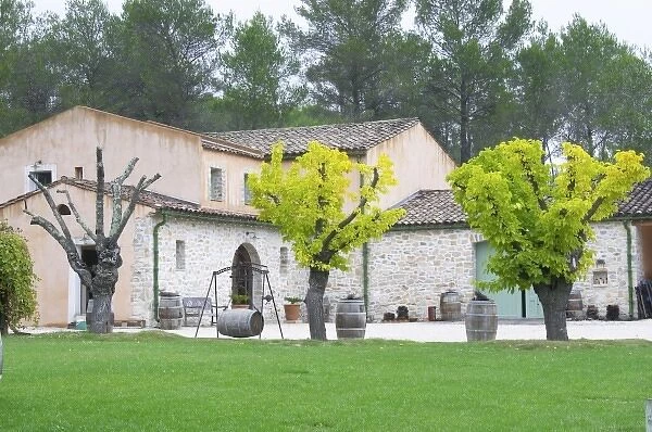 Domaine Haut-Lirou in St Jean de Cuculles. Pic St Loup. Languedoc. The winery building