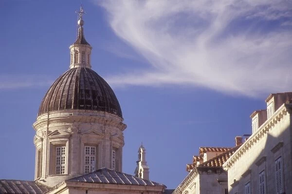 Dome of the Cathedral of the Assumption of the Virgin. Old Town Dubrovnik. Croatia