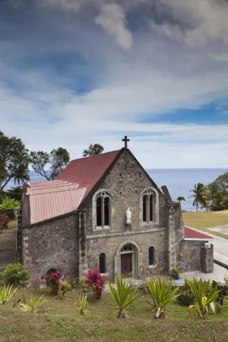 Framed Print : Dominica, Roseau, Grand Bay Area, Berekua town church