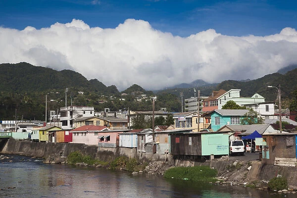 Dominica, Roseau, town view