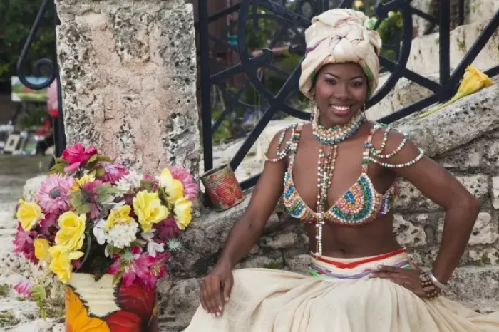 Framed Print : Dominican Republic, La Romana, Altos de Chavon, Dominican female dancer in costume (MR) Framed Print : Dominican Republic, La Romana, Altos de Chavon, Dominican female dancer in costume (MR)