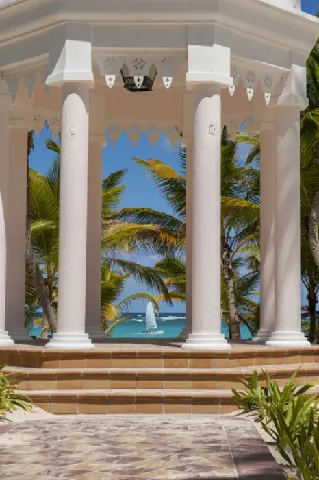 Framed Print : Dominican Republic, Punta Cana, Higuey, Bavaro, Riu Palace, wedding gazebo