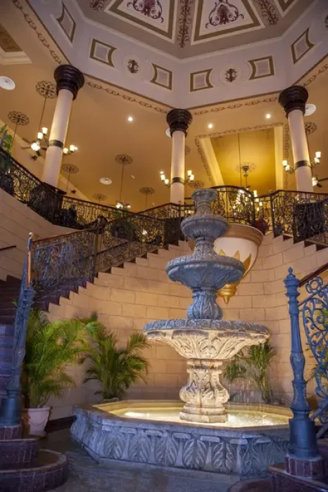 Framed Print : Dominican Republic, Punta Cana, Higuey, Bavaro, Riu Palace, lobby staircase