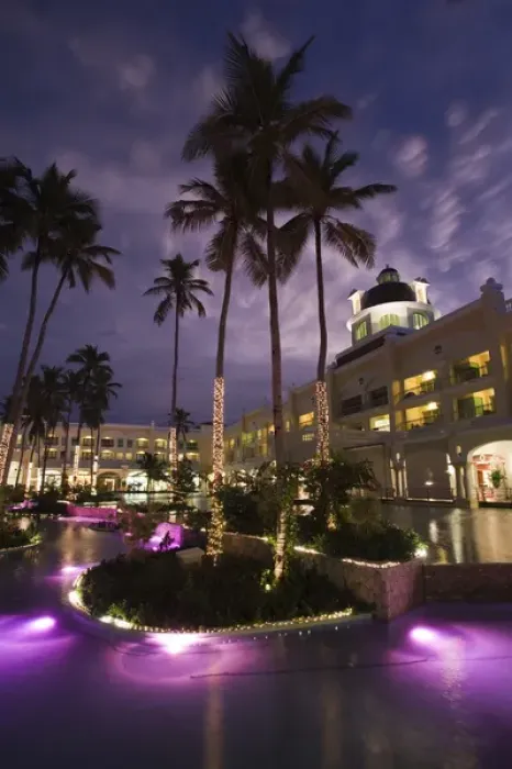 Framed Print : Dominican Republic, Punta Cana Region, Bavaro, Iberostar Grand Hotel, exterior, evening