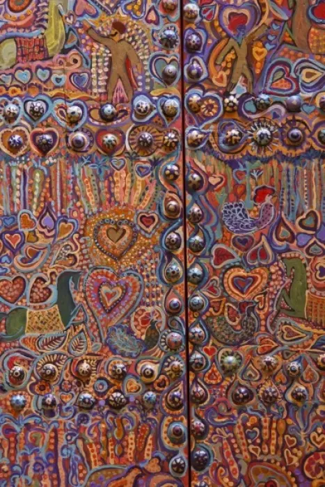 Framed Print : Door detail, Marrakech, Morocco