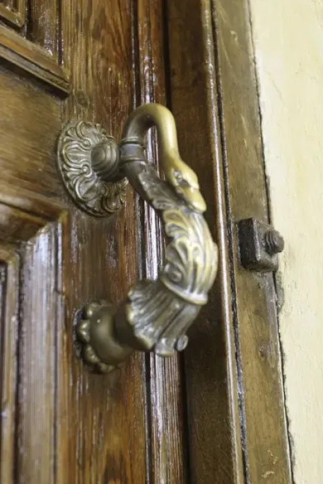 Framed Print : Door handle. Santa Candida property used to belong to the Urquiza family, first president