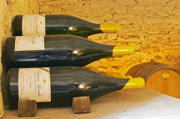 Framed Print : Double magnum bottles of Chablis Premier Cru Les Vaillons 2002 in Domaine Michel Framed Print : Double magnum bottles of Chablis Premier Cru Les Vaillons 2002 in Domaine Michel