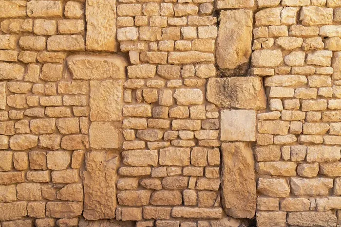 Framed Print : Dougga, Beja, Tunisia. Stone wall in a building at the Roman ruins