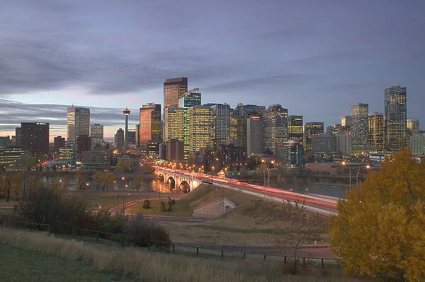 02. Canada, Alberta, Calgary: Downtown Calgary, Dawn City and Centre Street Bridge