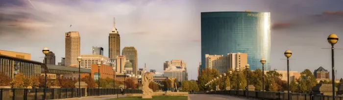 Framed Print : Downtown Indianapolis, White River State Park, Indianapolis, Indiana, USA