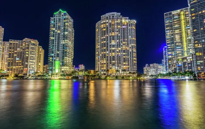 Framed Print : Downtown riverwalk, Miami, Florida
