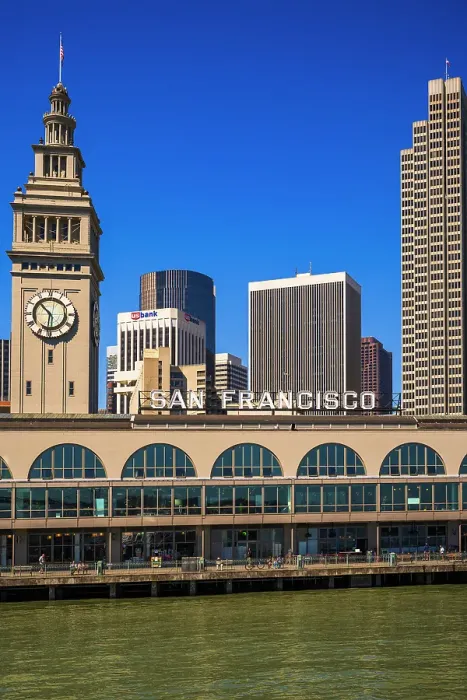 Framed Print : Downtown San Francisco from the San Francisco Bay, California, USA
