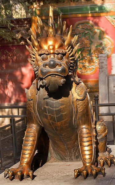 Dragon Bronze Statue With Hand on Ball Gugong, Forbidden City Emperors Palace
