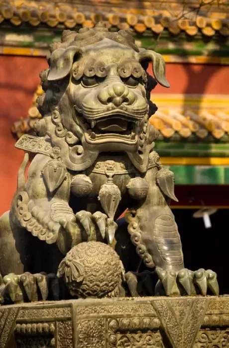 Framed Print : Dragon Bronze Statue Yonghe Gong Buddhist Lama Temple Beijing China Built in 1694