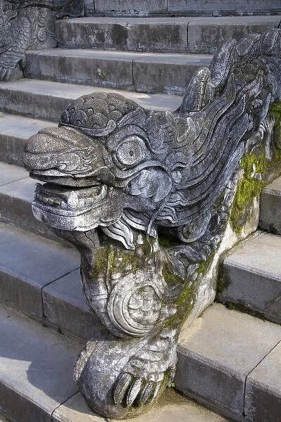 Dragon detail on the Mieu Temple within the Imperial Citadel of Hue, Vietnam