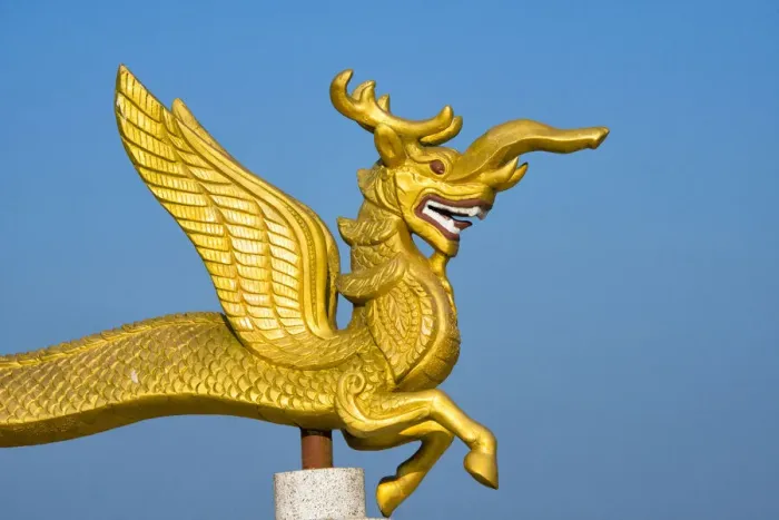 Framed Print : Dragon statue in Golden Temple, the largest Theravada Buddhist temple in Bangladesh Framed Print : Dragon statue in Golden Temple, the largest Theravada Buddhist temple in Bangladesh
