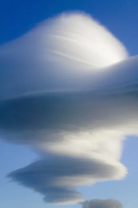 Framed Print : Dramatic clouds in the blue sky, Torres del Paine National Park, Patagonia, Chile