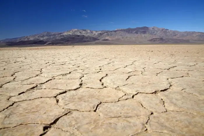 Framed Print : Dried mud in salt Pan, Panamint Valley, and Argus Range, Death Valley National Park